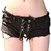 VIGVOG Women White Wash Denim Shorts Lace Up with Zip Decor Booty