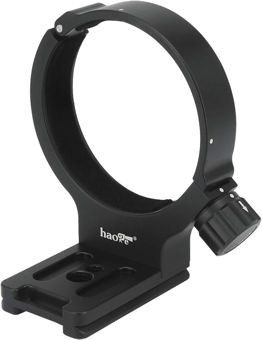 Haoge LMR-C100 Lens Collar Foot Bracket Tripod Mount Ring D for Canon EF 100mm f/2.8L Macro IS USM Lens Built-in Arca Swiss Type Quick Release Plate Black - Image 3