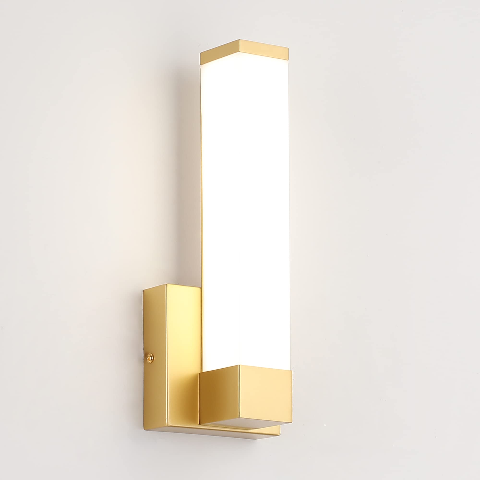 Photo 1 of 7Degobii Gold Wall Lights for Bedroom Modern Indoor LED Hallway Sconces Corner Light 12" Inch Height 12W 4000K Bedside Stair Sconces Wall Lighting Lamps 110V AC