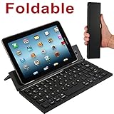 Motoraux Foldable Keyboard - Ultra-Slim Wireless Bluetooth Portable Pocket Keyboard with Kickstand, Universally Compatible with Ipad / Android Tablet / Smart Phone of iOS / Android / Windows Systems