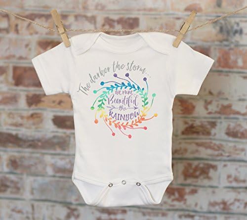 The Darker The Storm The More Beautiful The Rainbow Bodysuit, Rainbow Baby, Sentimental