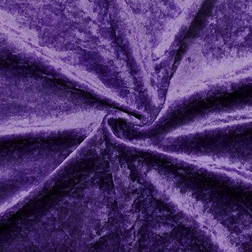 Novato Textiles Premium Crushed Velvet Stretch Velour Glitz Fabric Material 150cm Wide (Purple, 1 Meter pre Cut)