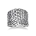 925 Sterling Silver 17 mm Wide Oxidized Detailed Woven Ring Thumb Ring Nickle Free - Size 8