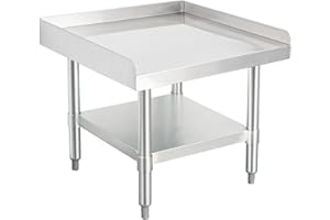 HARDURA RESTAURANT EQUIPMENT HARDURA Stainless Steel Equipment Work Stand 24”L X 24”W X 24” H Prep Table with Under Shelf Adjustable Bullet Feet for Commercial & Workplace, Home, Hotel, Garage