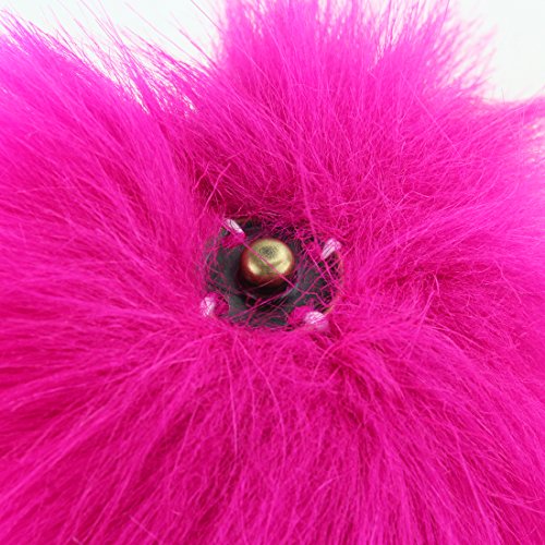 JINSEY 12pcs Faux Fake Fox Fur Fluffy Pom Pom Balls with Snap for Knitting Pompom Hat Hats Keychains Purse Charms Craft Making Supply Colorful