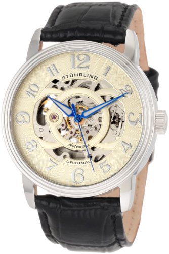 Stuhrling Original Men's 107EM.331531 Classic Delphi Stainless Steel Automatic Skeleton Watch Gift Set