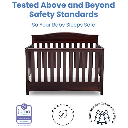 Delta Children Emery 4-in-1 Crib, Dark Chocolate Serta Perfect