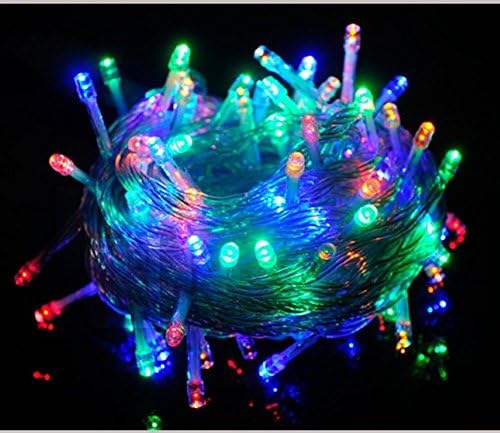 Outdoor String Lights, Qikafan 100 Leds String Lights 32.8ft Decorative Lights for Bedroom, Patio, Parties, Christmas Tree Copper Wire Lights Multicolor