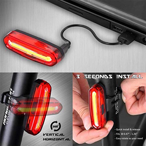 image for Lovewe_Bicycle Warning Light Lovewe USB Rechargeable Bicycle 6 Modes L