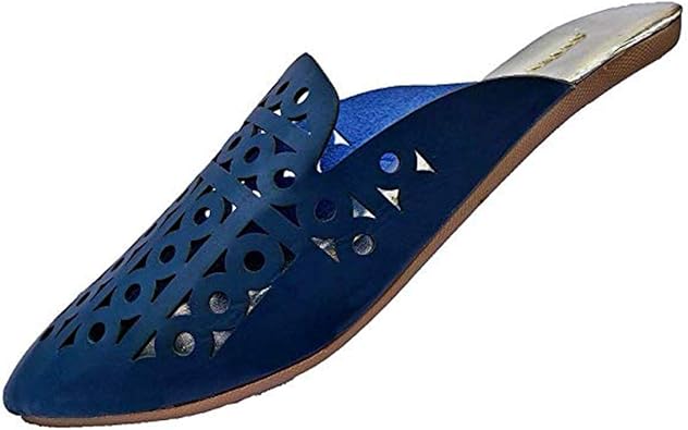 ladies flat leather mules