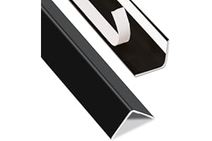 QDYMXUN Aluminum Self Adhesive Wall Corner Guards, Peel and Stick L-Shaped Metal Protector Strips for Door Frame, Furniture Edge and Home Protection (Matte Black, 2pcs x 51.2''L x 0.8''W)