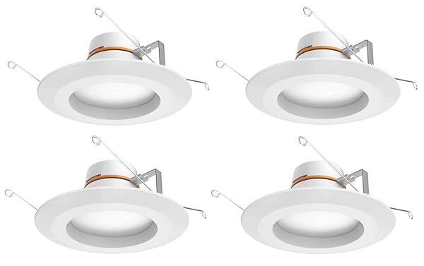 COMMERCIAL ELECTRIC 5/6 IN WHITE INTEGRATED LED ENERGY STAR COLOR CHANGING RECESSED TRIM DOWNLIGHT 8 PACK…