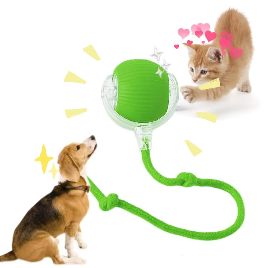 Photo 1 of AMATFFUG Interactive Cat Toy,Electric Dog BallToy,Cat Toys for Indoor Cats,Chewie Viral Dog Ball,Adjustable Sports Rolling Toy,Electric Rolling Ball Christmas Birthday Gift for Pets.(Green)