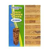 OKK Toys Real Wood Toys Large Wooden Tower 48 Pieces