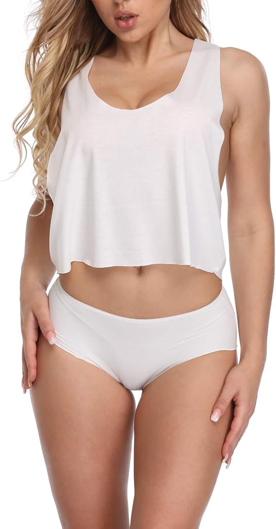 GuPoBoU168 Women Casual Street Look Simple Cut Off Crop Tank Tops FBA