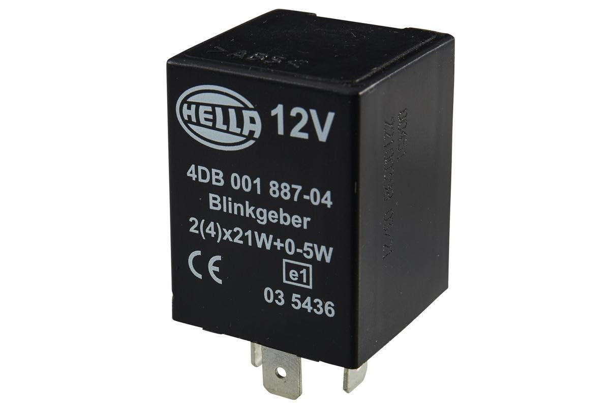 HELLA 4DB 001 887-041 Flasher Unit - 12V - 4-pin connector - mounting - Electronic - with holder