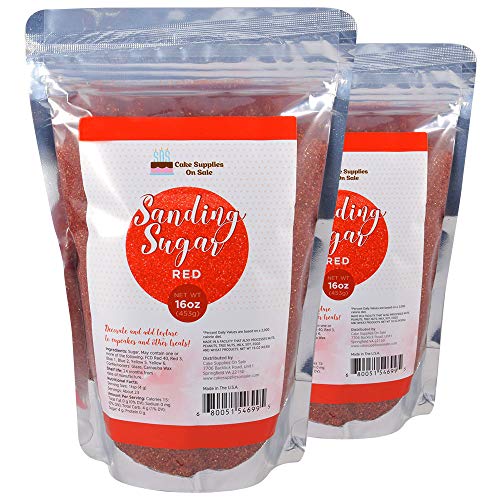 Sanding Sugar Red 16 Oz, Pack of 2