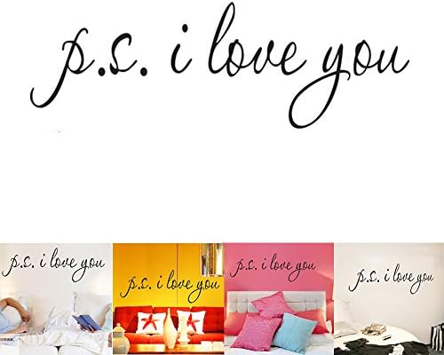 ROTMAKERS Letters "p.s. i love you" Wall Decals Decorative Removable Vinyl Wall Stickers Home Decorations