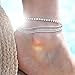 Women Anklet , kaifongfu Multi Layer Silver Crystal Ball Bracelet Anklet Ankle Foot Chain Women Jewelry for Valentine’s Day (Silver)