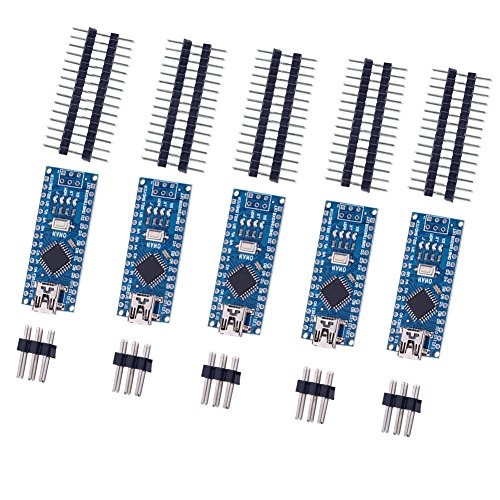 Keywishbot for Arduino Nano V3.0, ATmega328P Moudle Nano Board CH340 with USB Cable Compatible with Arduino Nano V3.0 (5pcs Nano Board & 1pcs Cable)