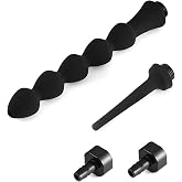 2 Pc Shower Enema Douche Nozzles , Comfortable Silicone Nozzles Enema Attachment, Reusable Shower Enema Black