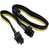 COMeap 8 Pin male to Dual 2x 8 Pin (6+2) male PCI Express Power Adapter Cable for Graphics Video Card 24-inch (62cm)
