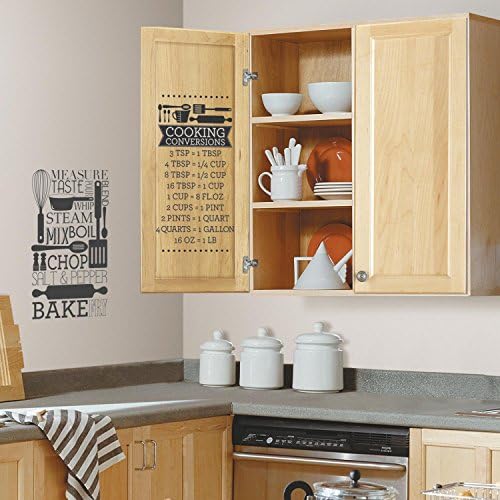 RoomMates RMK2745SCS Cooking Conversions Peel And Stick Wall Decals,Multicolor