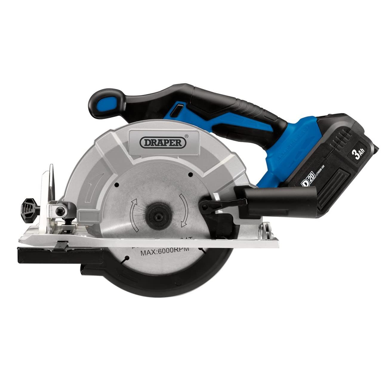D20 20V Brushless Circular Saw with 3Ah Battery and Fast Charger