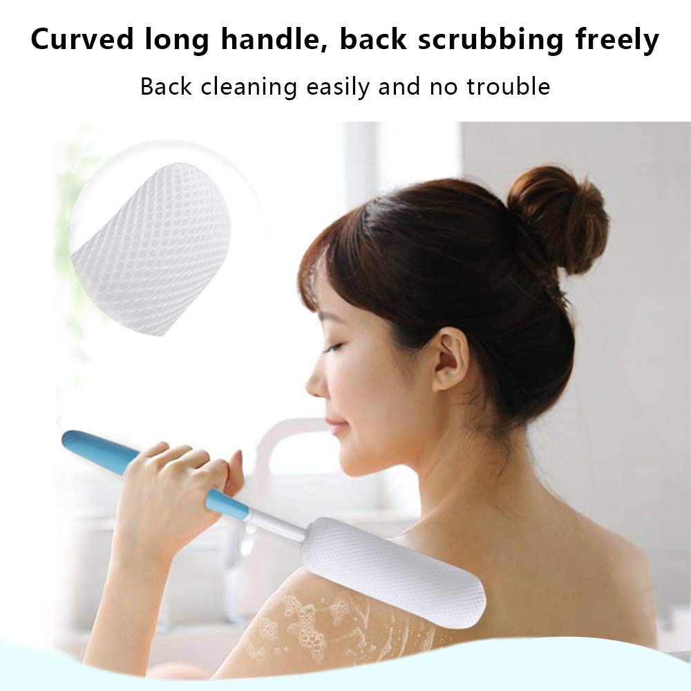 Vansun Long Curved Bath Brush | 15.35 Inches, Easy Reach Anti-Slip Handle Body Brush for Bathing and Shower, Suitable for Elderly, Pregnant Woman，People with Inconvenient Hands : Beauty