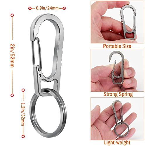 PPFISH Titanium Heavy Duty Carabiner Keychain, EDC Quick Release Hooks