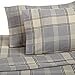 Amazon Brand – Pinzon Plaid Flannel Bed Sheet Set - Queen, Grey Plaid