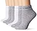 PEDS Women's Coolmax Anklet Sock with Comfort Top and Arch Support, White/Grey Heather, 5-10 (6 Pair Pack)