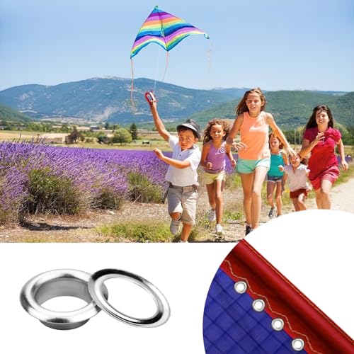 VGOODALL Ösen Werkzeug Kit, 120Stk. Ösen Set 10mm Silber Ösen Scheiben Ösenzange mit 3tlg Werkzeugset für DIY Leder Handwerk Stoff