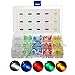Elfeland 750pcs ( 5 colors x 150pcs) LED Light Emitting Diodes 3mm Round Assorted Color 2pin Diffused LED Electronic Parts White Red Yellow Blue Green Box Kit
