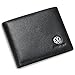 Volkswagen Bifold Wallet with 3 Card Slots and ID Window - Genuine Leather