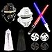 Lightsaber Costume Kit LED Laser Sword Set Star Space War Warrior Fighter Kid’s Hero Role Play for Cosplay Fun, Includes Toy Mask, Darts Weapon, Swords and Hooded Capes Costume - 10 PCs