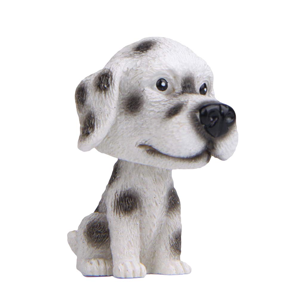 Gatuida Nodding Spotty Dog Car Ornaments Resin Realistic Sitting Posture Car Decoration Dog Accessories for Interior Display