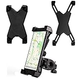 Qoosea Bike Phone Mount Holder, Universal Cell Phone Bicycle Handlebar & Motorcycle Holder Cradle with 360 Rotate for 3.5 - 7 inch Cell Phone iPhone Android phone and GPS Devices - Black