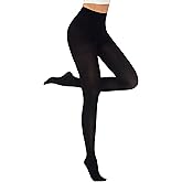 Luxdovi Women's Ultra Soft 80 Denier Tights Opaque Solid Color High Waist Pantyhose Footed Stockings Tights