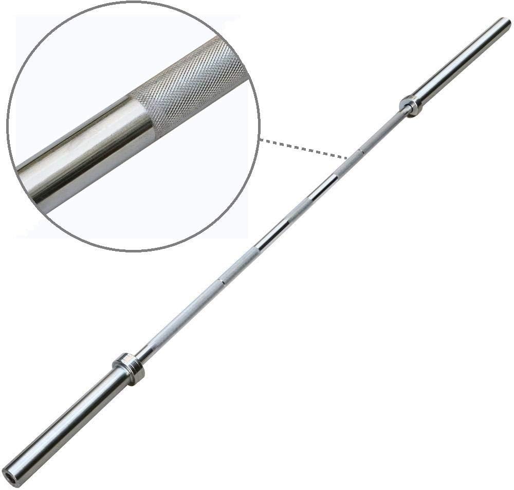 Yaheetech Olympic 7 feet Weight Bar with Two Collars Solid Iron Weighted Workout Bar Barbell Weight Straight Bar for Home Gym Exercises : Sports & Outdoors