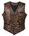 bslingerie Mens Steampunk Faux Leather Gothic Waist Cincher Corset Vest (M, Brown)