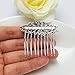 SELOVO Bridal Hair Pin Comb Leaf Marquise Shape Cubic Zirconia Clear Silver Tone