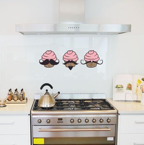 Mustache Cupcakes Wall Art Decals