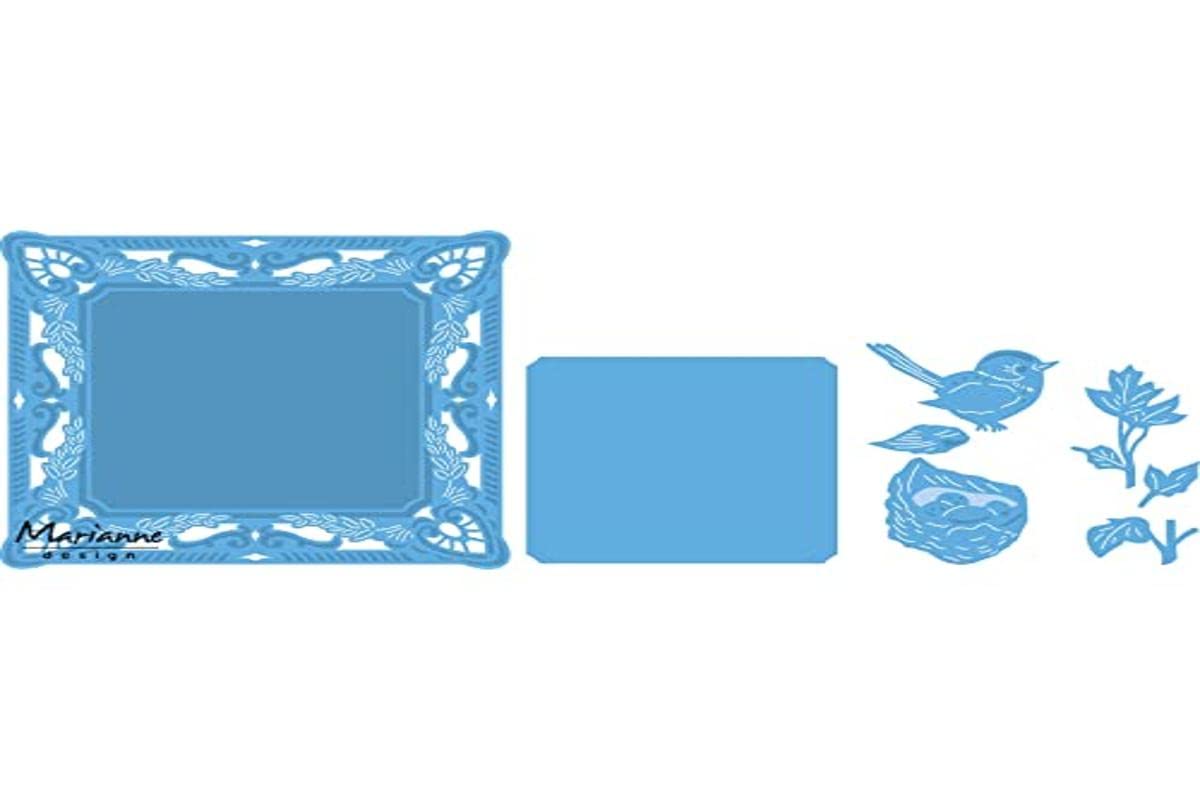 Marianne Design Creatables Petra's Square with Nest, Metal, Blue, 18 x 14.5 x 0.5 cm