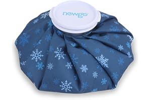 NEWGO Ice Pack Small Ice Bag for Injury Reusable, Fillable Ice Bag with Wide Mouth, Hot Water Bag for Pain Relief, Swelling, Bruises, Sprains, Sport Injuries, Menstruation Pain (9 Inch)