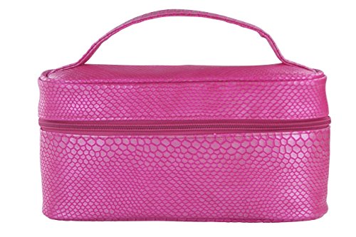 Primeware Lemondrop Chic and Classy Insulated Cosmetics Bag for The Minimalist, Pink Reptilian - Thumbnail 3