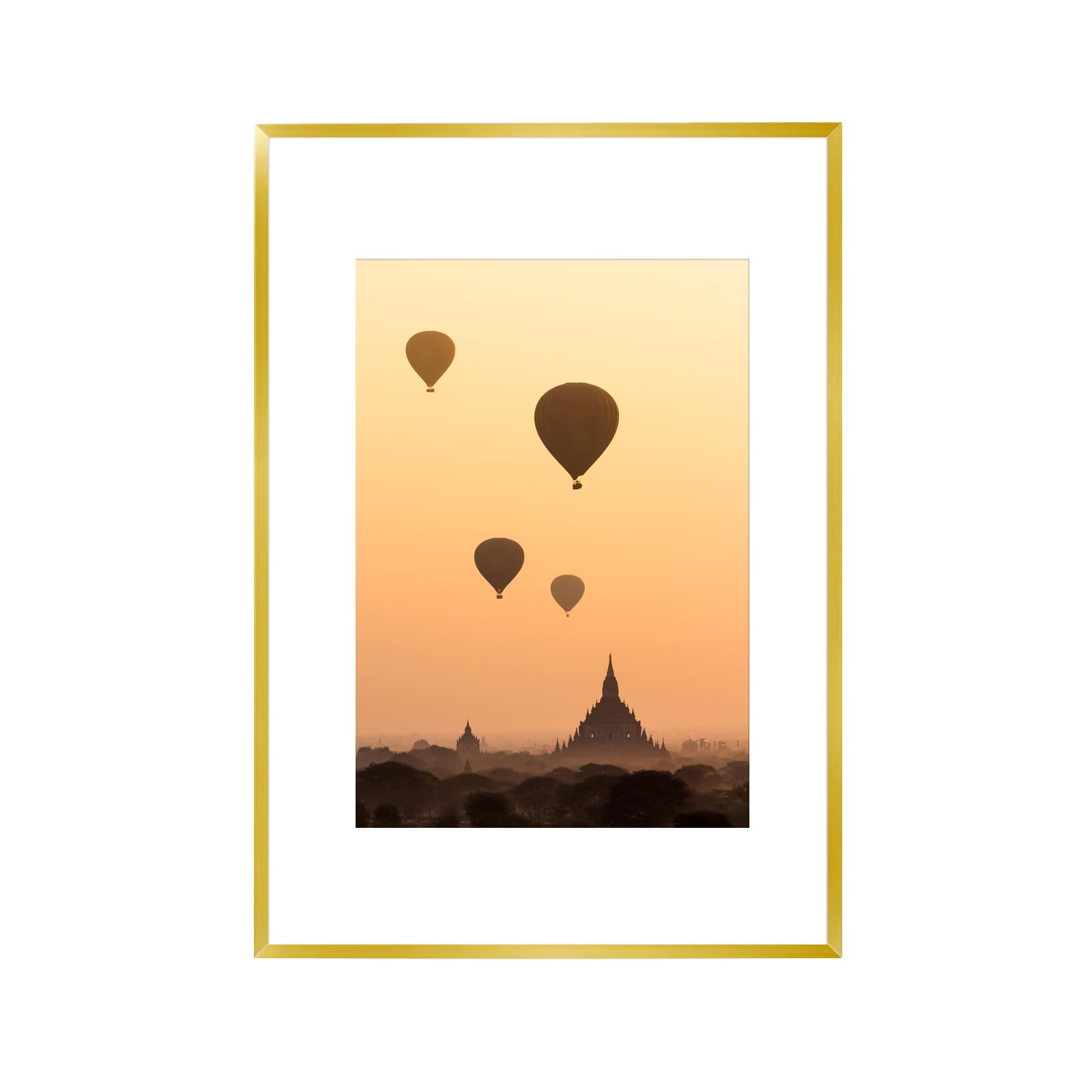 A2 Aluminum Picture Frame Mat for A3，Gold Poster Frames with Mount，Wall Mounted Picture Frames with HD Plexiglass,Certificate/photo metal Frame