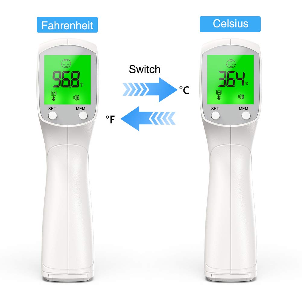 No-Touch Infrared Forehead Temperature for Adults, Medical Digital Infrared Temperature for Body Kids, 1s Fast Reading Highly Accurate Measuring & Memory Function-White: Industrial & Scientific
