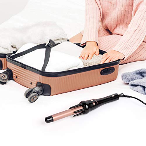 AmoVee Automatic Curling Iron Curling Wand Innovative 1" Rotating Curler with Ceramic Tourmaline Barrel, Dual Voltage, Carry Pouch Included - Thumbnail 6