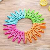 VEGCOO 48 Pcs Plastic Clothes Pegs with 4 Colours Stainless Spring Durable view 2